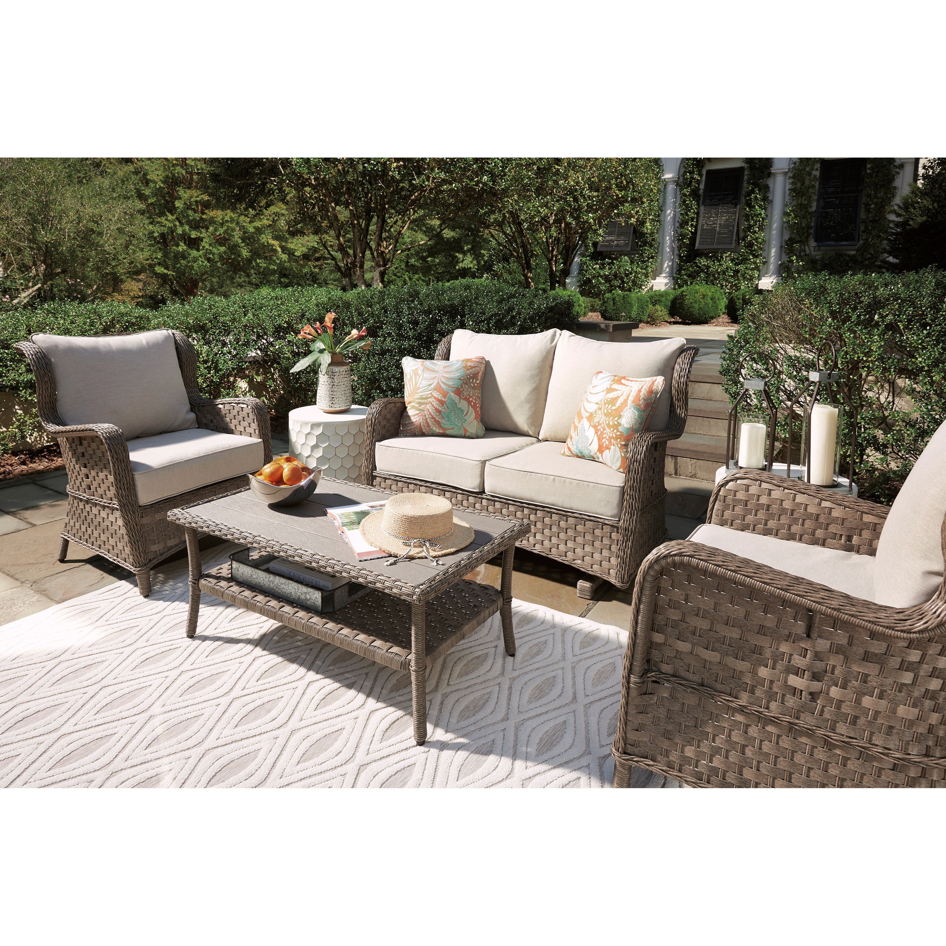 Wicker patio hot sale furniture loveseat